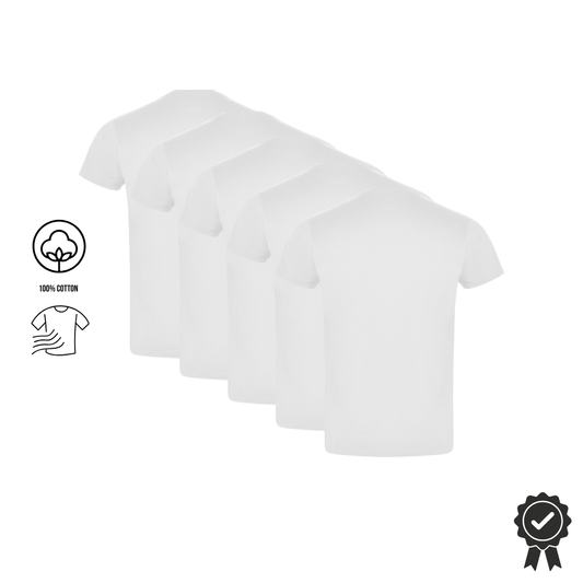 5er SET Atomi T-Shirts Weis