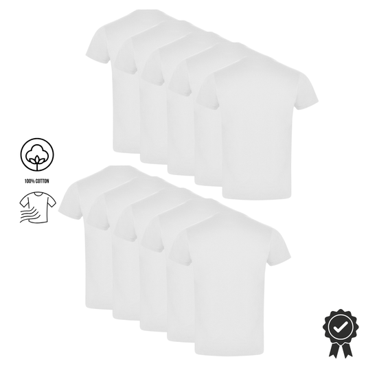 10er SET Atomi T-Shirts Weis