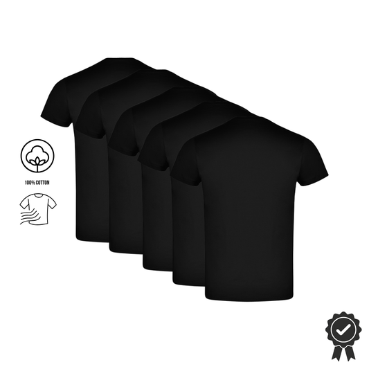 5er SET Atomi T-Shirts Schwarz
