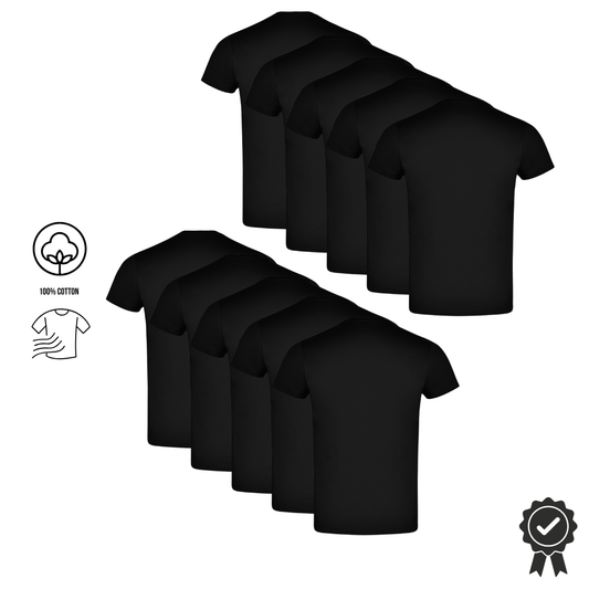 10er SET Atomi T-Shirts Schwarz