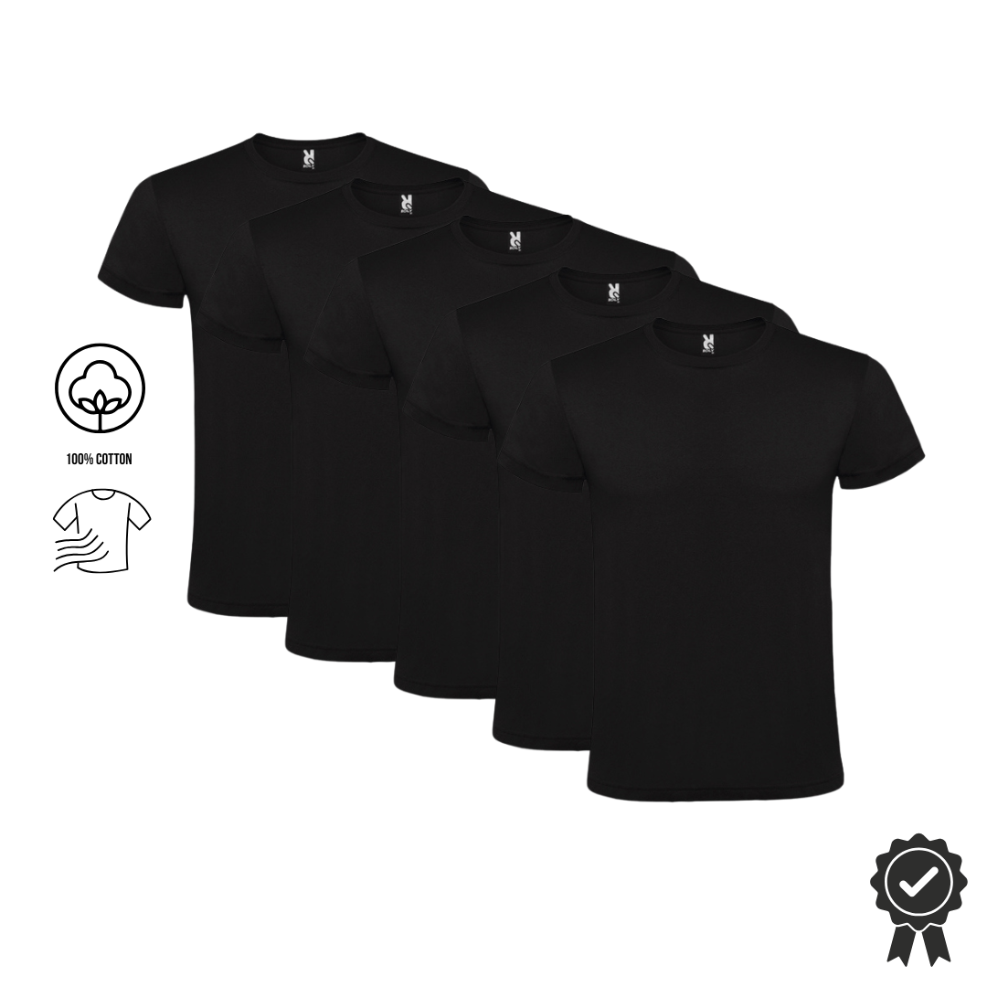 5er SET Atomi T-Shirts Schwarz