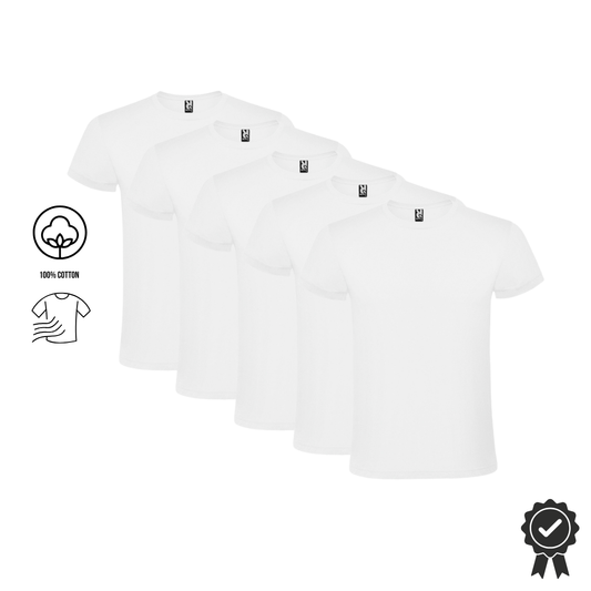 5er SET Atomi T-Shirts Weis