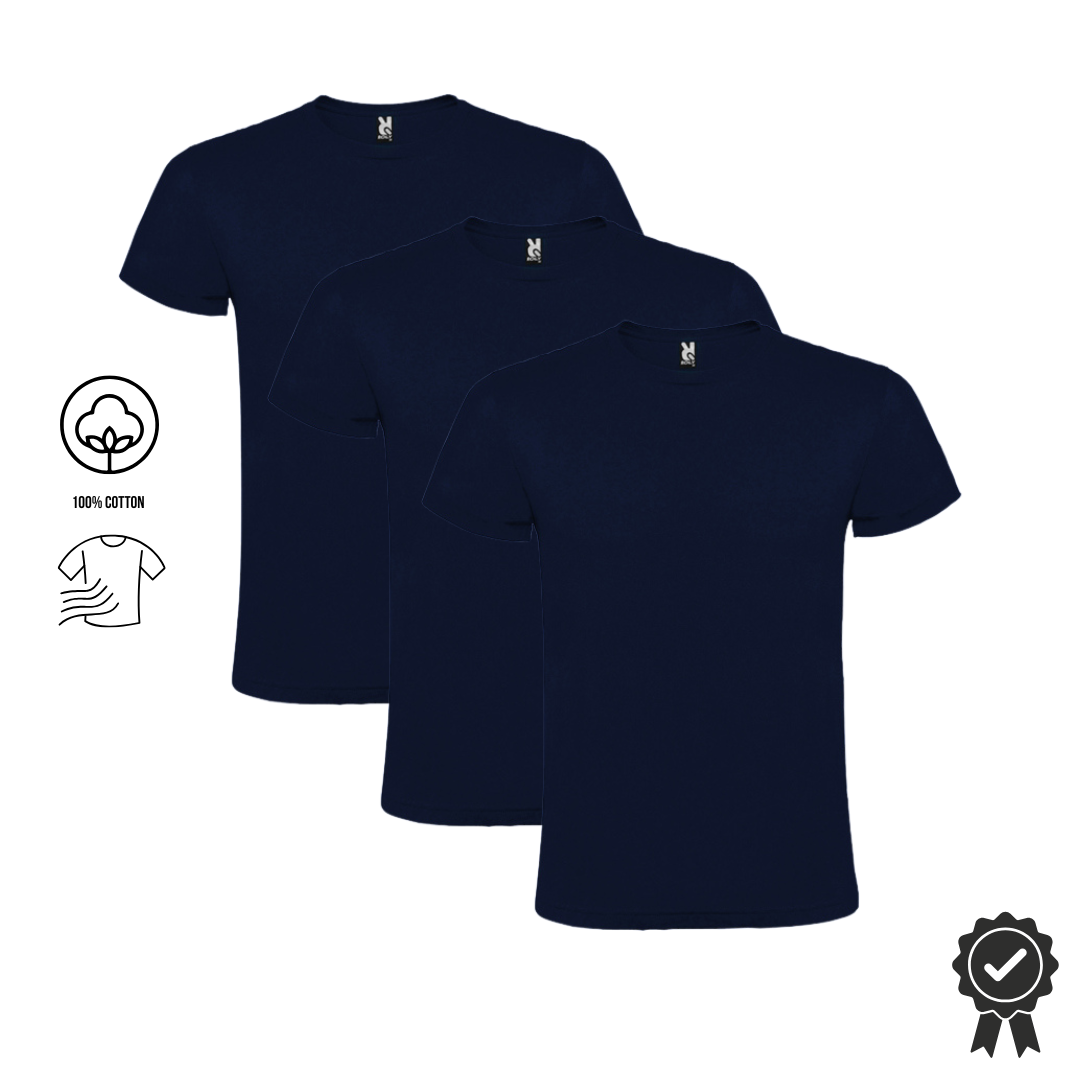3er SET Atomi T-Shirts Navy